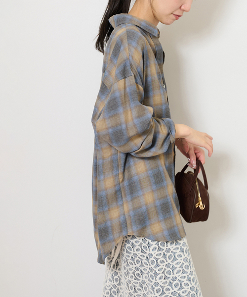 JOURNAL STANDARD relume（ジャーナルスタンダード　レリューム）の「オーガニックコットンミックスオンブレツイルシャツ（シャツ/ブラウス・レディース・チャコールグレー/イエロー/ブルー・FREE）」の18枚目の写真