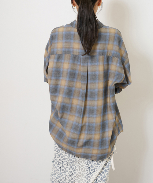 JOURNAL STANDARD relume（ジャーナルスタンダード　レリューム）の「オーガニックコットンミックスオンブレツイルシャツ（シャツ/ブラウス・レディース・チャコールグレー/イエロー/ブルー・FREE）」の19枚目の写真