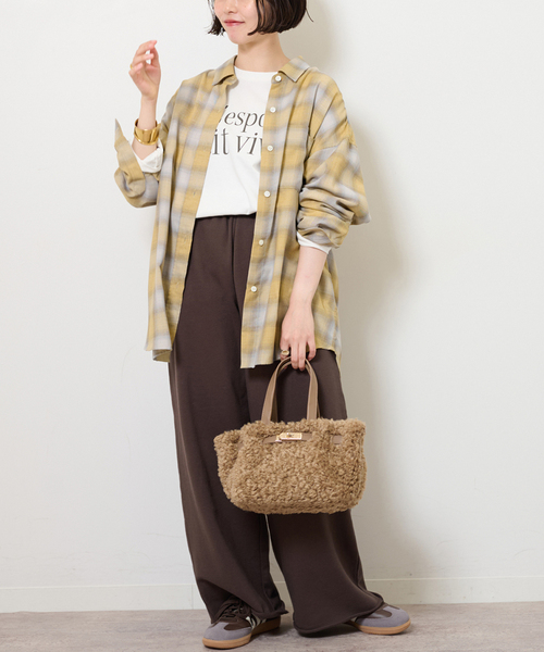 JOURNAL STANDARD relume（ジャーナルスタンダード　レリューム）の「オーガニックコットンミックスオンブレツイルシャツ（シャツ/ブラウス・レディース・チャコールグレー/イエロー/ブルー・FREE）」の20枚目の写真