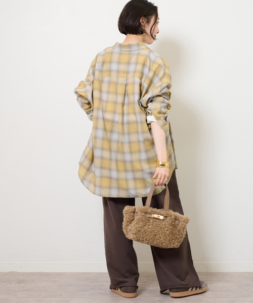 JOURNAL STANDARD relume（ジャーナルスタンダード　レリューム）の「オーガニックコットンミックスオンブレツイルシャツ（シャツ/ブラウス・レディース・チャコールグレー/イエロー/ブルー・FREE）」の22枚目の写真