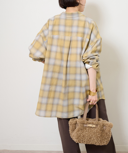 セール】オーガニックコットンミックスオンブレツイルシャツ（シャツ