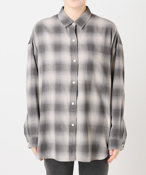 セール】オーガニックコットンミックスオンブレツイルシャツ（シャツ