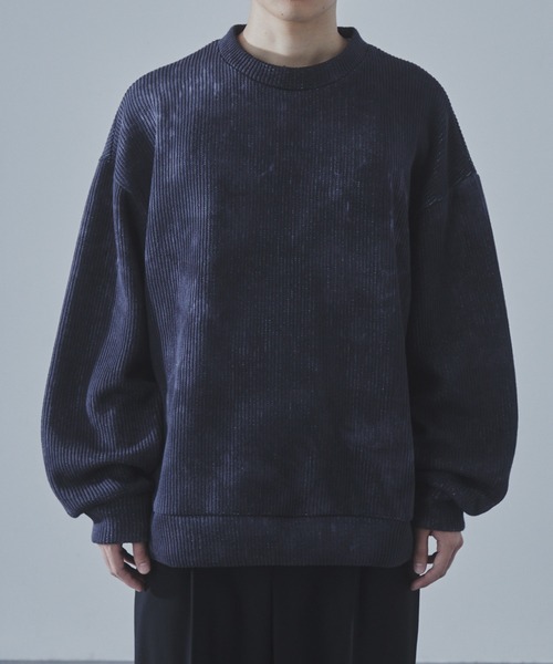 SLICK（スリック）の「【SLICK/スリック】Uneven Dyeing Quarter Gauge Pullover/アンイーブンダイクォーターゲージプルオーバー（ニット/セーター・メンズ・グレー/ブラウン・2/1/3）」の3枚目の写真