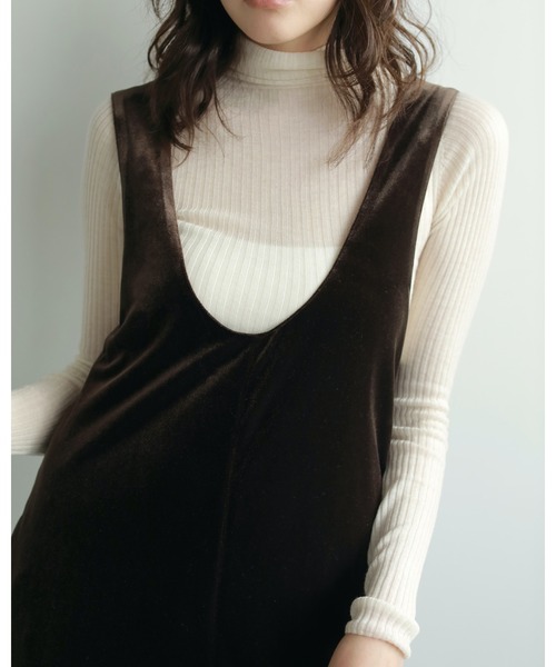 ànuke /アンヌーク Velour Uneck Onepieceブラウン38 ànuke /アンヌーク Velour Uneck Onepieceブラウン38 anuke