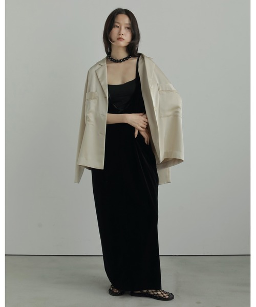 ベロア ロング丈 ワンピース M 黒 秋冬 おしゃれコーデ Annukアンヌーク anuke アンヌーク 2025FallWinter ドレス Velour Uneck Onepiece