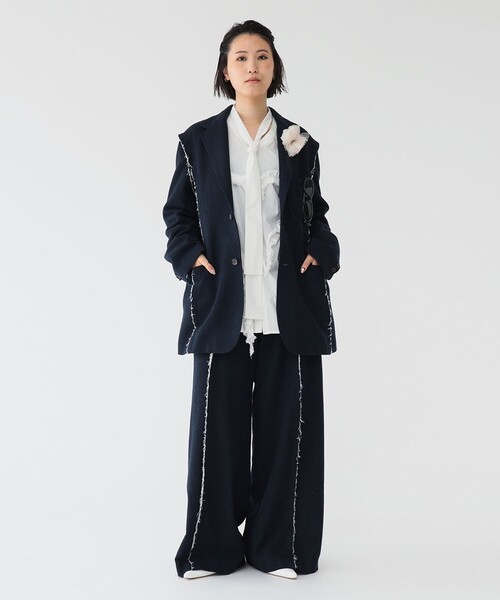 maturely（マチュアリー）の「【1/15再値下げ】maturely / リサイクルウール カットオフ スラックス（スラックス・レディース・ブラウン/ネイビー・1/0）」の6枚目の写真