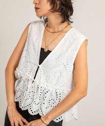 NOLLEY'S（ノーリーズ）の「【MAQWEL/マクウェル】《セットアップ対応》ウォッシャブルエンブロイダリーレースベスト（ベスト）」