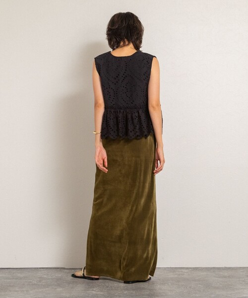 NOLLEY’S（ノーリーズ）の「【MAQWEL/マクウェル】《セットアップ対応》ウォッシャブルエンブロイダリーレースベスト（ベスト・レディース・オフホワイト/ブラック・FREE）」の14枚目の写真