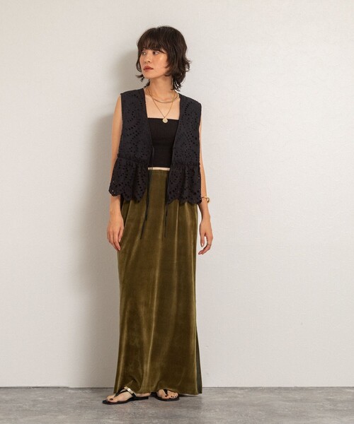 NOLLEY’S（ノーリーズ）の「【MAQWEL/マクウェル】《セットアップ対応》ウォッシャブルエンブロイダリーレースベスト（ベスト・レディース・オフホワイト/ブラック・FREE）」の15枚目の写真