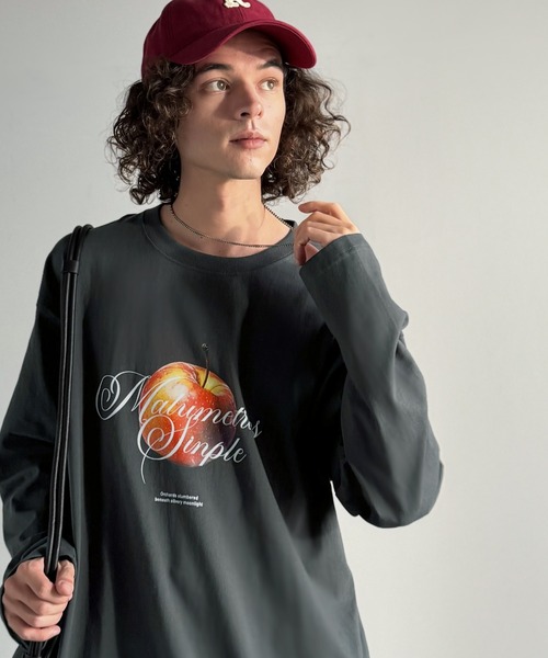 Java(ジャバ)の「《JaVaジャバコラボ》綿100% フレッシュに、スタイリッシュに。アップルメッセージTシャツ(長袖)(Tシャツ/カットソー・メンズ・ホワイト/チャコール・SMALL/MEDIUM/LARGE)」の13枚目の写真