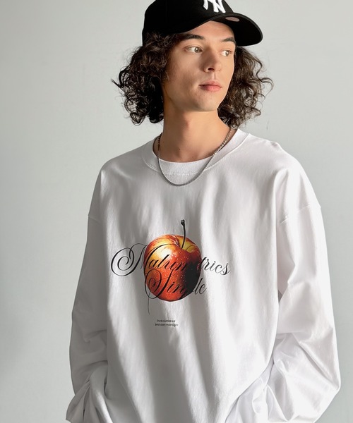 Java(ジャバ)の「《JaVaジャバコラボ》綿100% フレッシュに、スタイリッシュに。アップルメッセージTシャツ(長袖)(Tシャツ/カットソー・メンズ・ホワイト/チャコール・SMALL/MEDIUM/LARGE)」の7枚目の写真