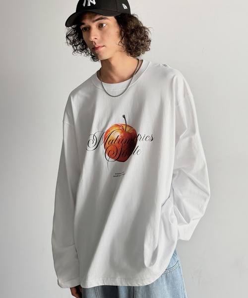 Java(ジャバ)の「《JaVaジャバコラボ》綿100% フレッシュに、スタイリッシュに。アップルメッセージTシャツ(長袖)(Tシャツ/カットソー・メンズ・ホワイト/チャコール・SMALL/MEDIUM/LARGE)」の8枚目の写真