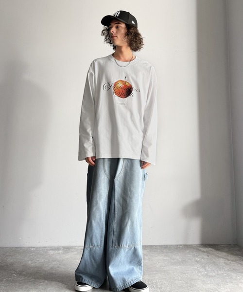 Java(ジャバ)の「《JaVaジャバコラボ》綿100% フレッシュに、スタイリッシュに。アップルメッセージTシャツ(長袖)(Tシャツ/カットソー・メンズ・ホワイト/チャコール・SMALL/MEDIUM/LARGE)」の11枚目の写真