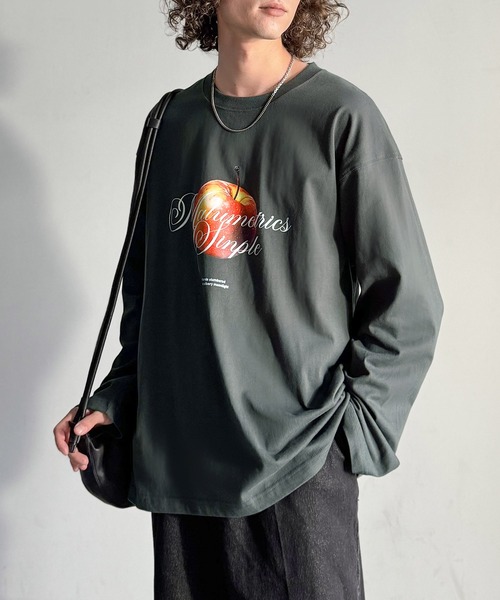 Java(ジャバ)の「《JaVaジャバコラボ》綿100% フレッシュに、スタイリッシュに。アップルメッセージTシャツ(長袖)(Tシャツ/カットソー・メンズ・ホワイト/チャコール・SMALL/MEDIUM/LARGE)」の14枚目の写真