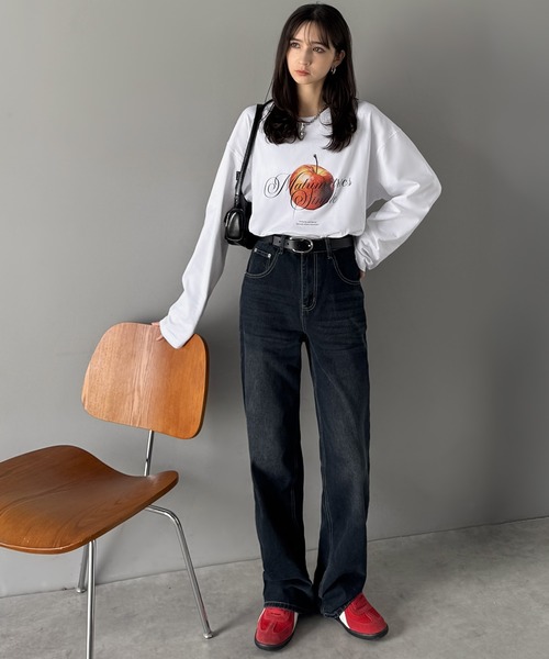 Java(ジャバ)の「《JaVaジャバコラボ》綿100% フレッシュに、スタイリッシュに。アップルメッセージTシャツ(長袖)(Tシャツ/カットソー・メンズ・ホワイト/チャコール・SMALL/MEDIUM/LARGE)」の6枚目の写真