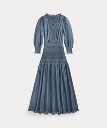 レトロ【RRL Ralph Lauren】コットンボイル ラップ ワンピース RRL（ダブル アール エル）の「チェック コットン ラップ ドレス