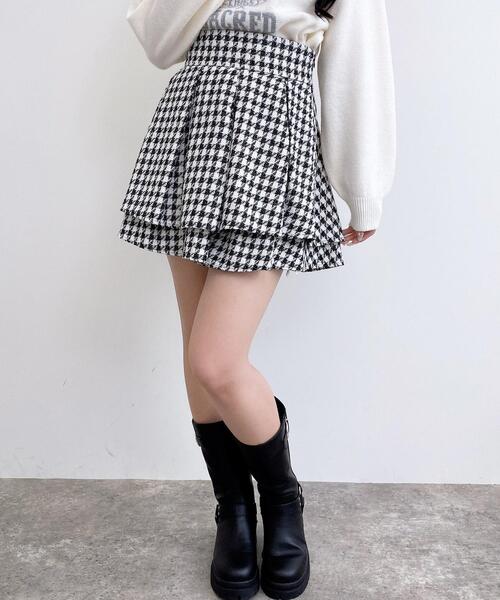 INGNI（イング）の「バックレースアップツイードタックフレアスカート（スカート・レディース・ホワイト系その他7/ブラック系その他7/その他11・FREE）」の3枚目の写真