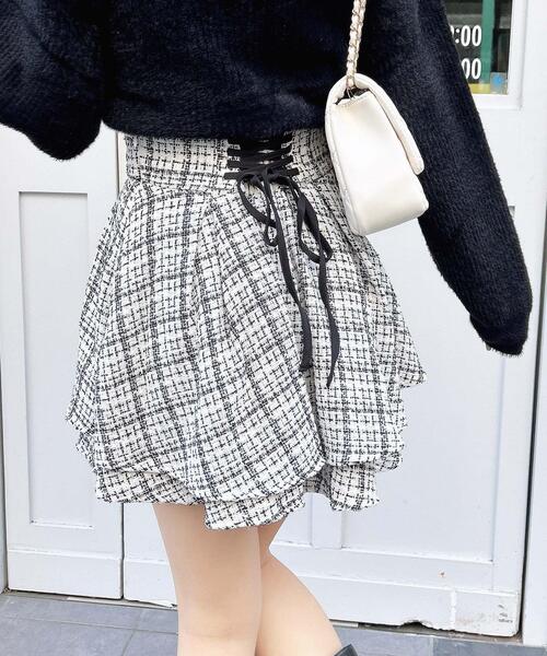 INGNI（イング）の「バックレースアップツイードタックフレアスカート（スカート・レディース・ホワイト系その他7/ブラック系その他7/その他11・FREE）」の19枚目の写真