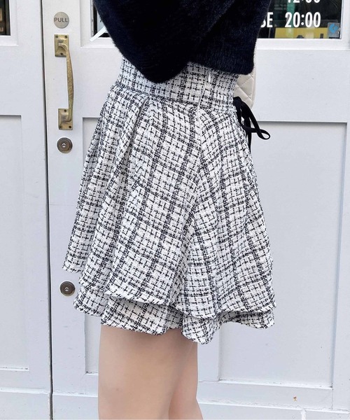 INGNI（イング）の「バックレースアップツイードタックフレアスカート（スカート・レディース・ホワイト系その他7/ブラック系その他7/その他11・FREE）」の7枚目の写真