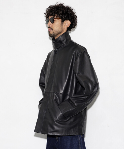 フリークスストア Calf Leather ミニマル カーコート FREAK'S STORE/フリークスストア Calf Leather ミニマル カーコート
