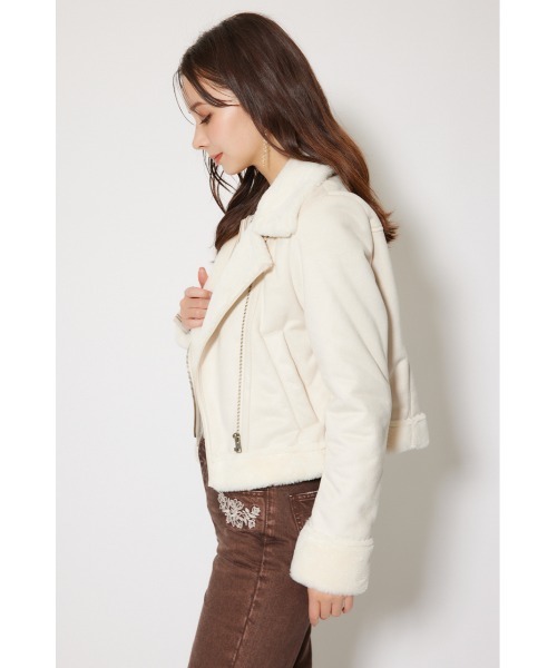 25AWフェイクスエードムートンライダースジャケット 秋服 冬服