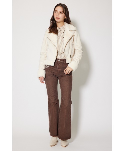 25AWフェイクスエードムートンライダースジャケット 秋服 冬服