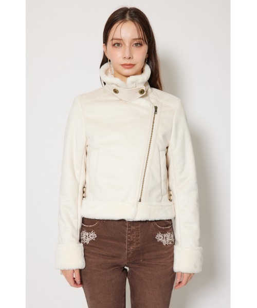 25AWフェイクスエードムートンライダースジャケット 秋服 冬服