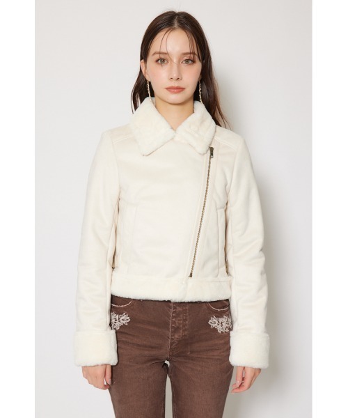 25AWフェイクスエードムートンライダースジャケット 秋服 冬服