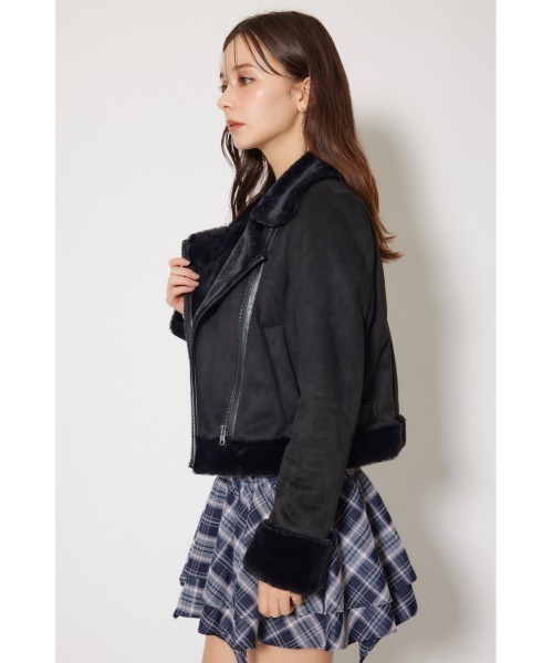 25AWフェイクスエードムートンライダースジャケット 秋服 冬服