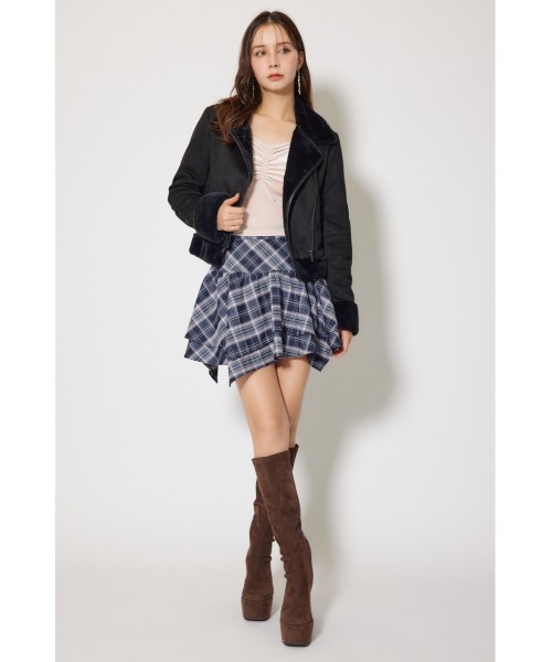 25AWフェイクスエードムートンライダースジャケット 秋服 冬服