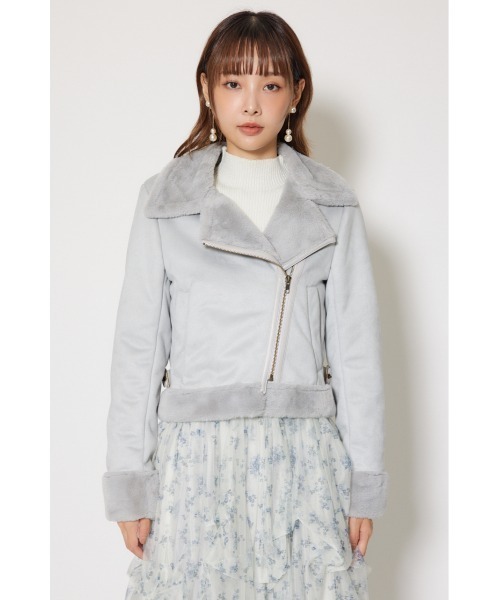 25AWフェイクスエードムートンライダースジャケット 秋服 冬服
