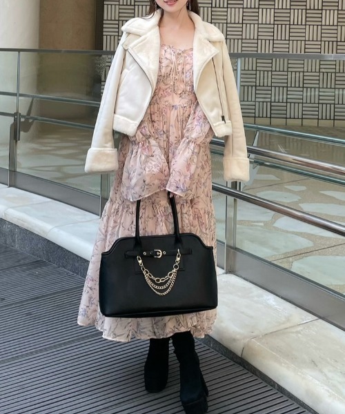 リエンダ　25AWフェイクスエードムートンライダースジャケット Mサイズ rienda | 25AWフェイクスエードムートンライダースジャケット