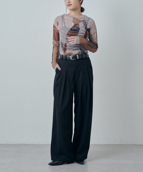 Lui's（ルイス）の「フロントタックデザインスラックスパンツ（スラックス・レディース・ブラック/グレー・38/36）」の6枚目の写真