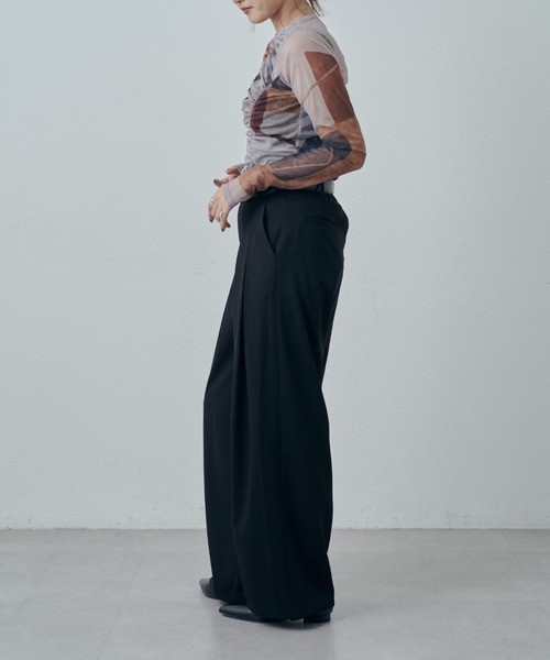 Lui's（ルイス）の「フロントタックデザインスラックスパンツ（スラックス・レディース・ブラック/グレー・38/36）」の9枚目の写真