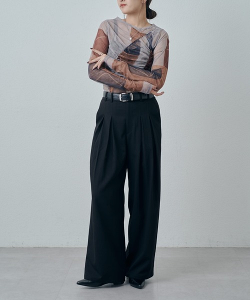 Lui's（ルイス）の「フロントタックデザインスラックスパンツ（スラックス・レディース・ブラック/グレー・38/36）」の13枚目の写真