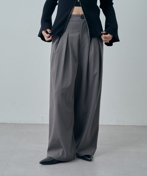 Lui's（ルイス）の「フロントタックデザインスラックスパンツ（スラックス・レディース・ブラック/グレー・38/36）」の11枚目の写真