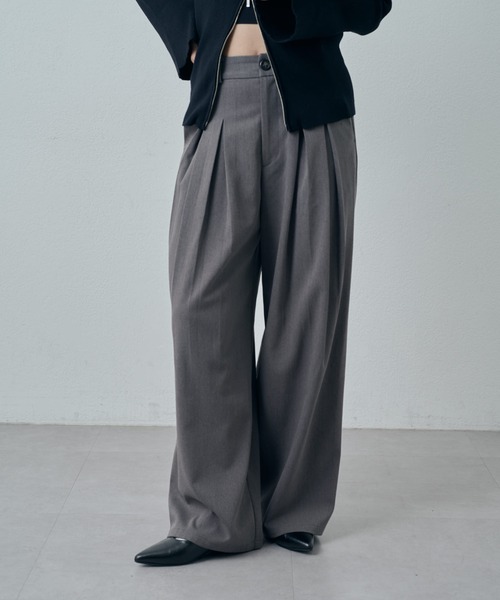 Lui's（ルイス）の「フロントタックデザインスラックスパンツ（スラックス・レディース・ブラック/グレー・38/36）」の15枚目の写真