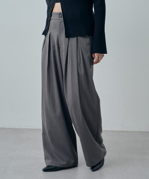 Lui's（ルイス）の「フロントタックデザインスラックスパンツ（スラックス・レディース・ブラック/グレー・38/36）」の10枚目の写真