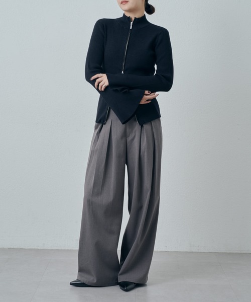 Lui's（ルイス）の「フロントタックデザインスラックスパンツ（スラックス・レディース・ブラック/グレー・38/36）」の12枚目の写真