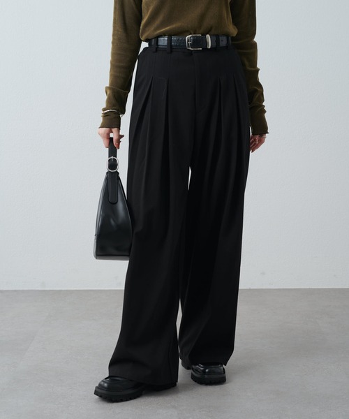 Lui's（ルイス）の「フロントタックデザインスラックスパンツ（スラックス・レディース・ブラック/グレー・38/36）」の16枚目の写真