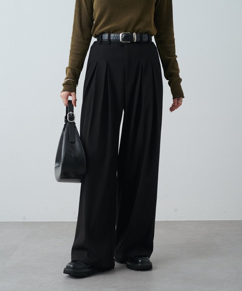 Lui's（ルイス）の「フロントタックデザインスラックスパンツ（スラックス・レディース・ブラック/グレー・38/36）」の18枚目の写真