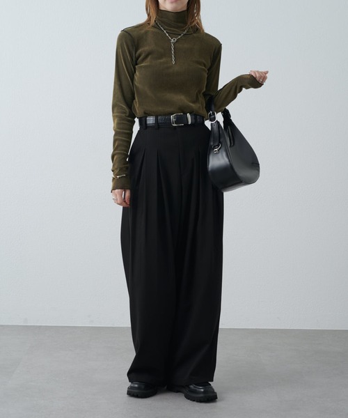 Lui's（ルイス）の「フロントタックデザインスラックスパンツ（スラックス・レディース・ブラック/グレー・38/36）」の19枚目の写真