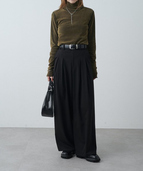 Lui's（ルイス）の「フロントタックデザインスラックスパンツ（スラックス・レディース・ブラック/グレー・38/36）」の20枚目の写真