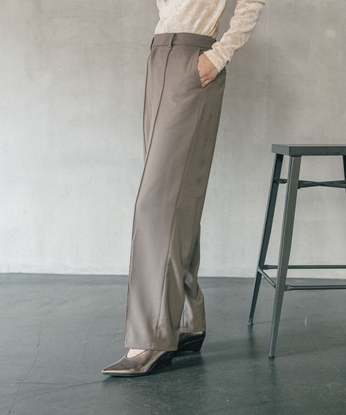 LEPSIM（レプシィム）の「《オフィスライン》TRストレートピンタックパンツ　582121（その他パンツ・レディース・チャコールグレー/ブラウン系その他・MEDIUM/LARGE）」の8枚目の写真
