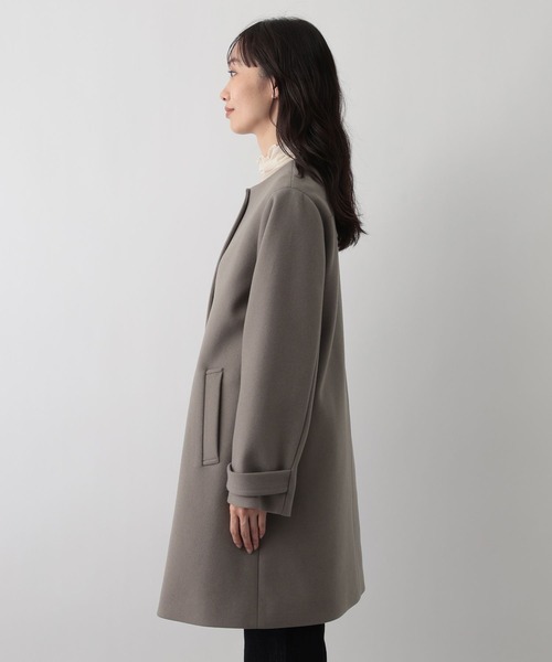 FOUND GOOD（ファウンドグッド）の「ウーリーテックノーカラーコート（ノーカラーコート・レディース・ブラウン系3/グレー系5/ブラック・S/L/M）」の18枚目の写真