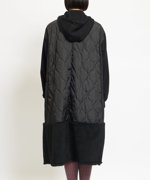 gomme（ゴム）の「アーミーキルト　フーテッドコート（その他アウター・レディース・カーキ/ブラック・MEDIUM）」の13枚目の写真