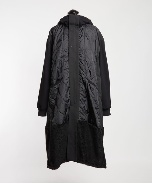 gomme（ゴム）の「アーミーキルト　フーテッドコート（その他アウター・レディース・カーキ/ブラック・MEDIUM）」の14枚目の写真