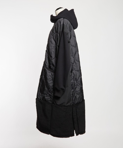 gomme（ゴム）の「アーミーキルト　フーテッドコート（その他アウター・レディース・カーキ/ブラック・MEDIUM）」の15枚目の写真