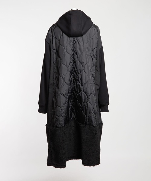 gomme（ゴム）の「アーミーキルト　フーテッドコート（その他アウター・レディース・カーキ/ブラック・MEDIUM）」の16枚目の写真