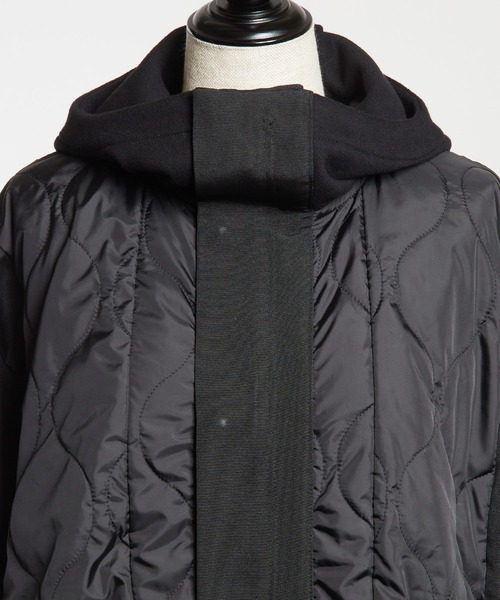 gomme（ゴム）の「アーミーキルト　フーテッドコート（その他アウター・レディース・カーキ/ブラック・MEDIUM）」の17枚目の写真